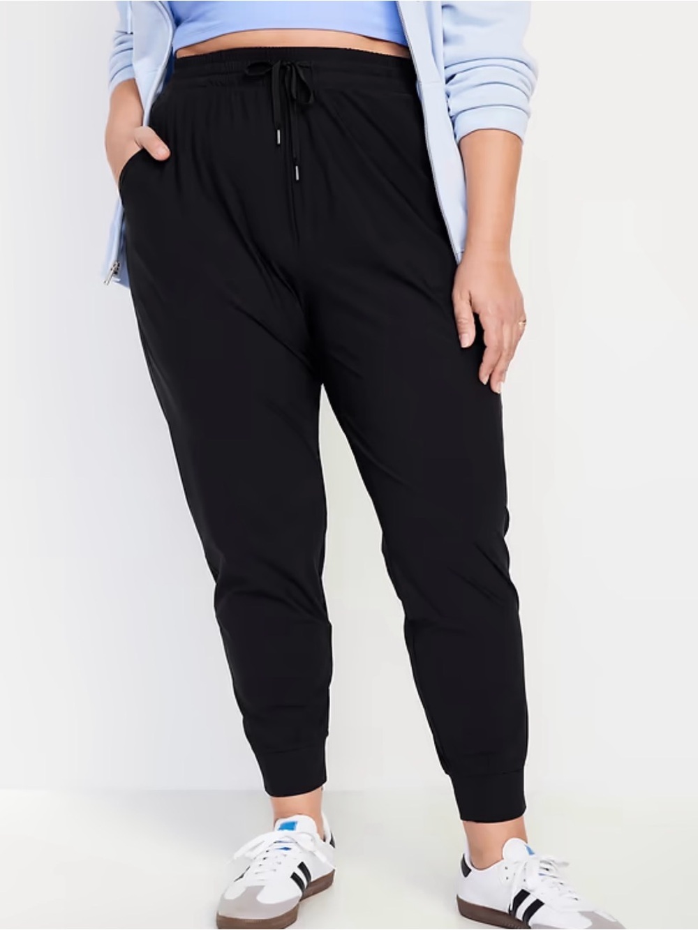OLD NAVY Black High Waisted Sleek Tech Joggers w/ Go-Dry 3X Plus Size